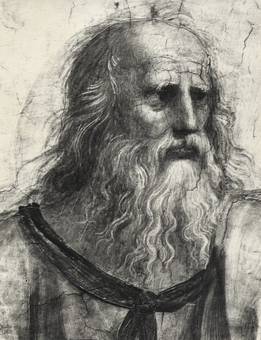 Anderson — Sanzio Raffaello - sec. XVI - Volto di Platone — particolare